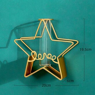Moderne Ijzer Gouden Hydrocultuur Glazen Vaas Houder Bloempot Home Decoration Metal Geometrische Woonkamer Muur Vaas