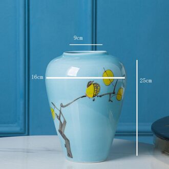 Moderne Ins Gradiënt Blauwe Vogel Glazuur Keramische Vaas Creatieve Bloem Ware Woonkamer Desktop Woondecoratie