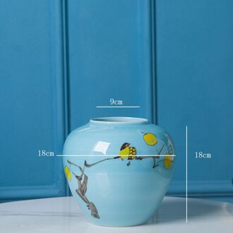 Moderne Ins Gradiënt Blauwe Vogel Glazuur Keramische Vaas Creatieve Bloem Ware Woonkamer Desktop Woondecoratie