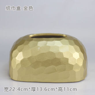 Moderne Keramische Gouden Tissue Doos Thuis Eenvoudige Woonkamer Restaurant Hotel Papieren Handdoek Opbergdoos Desktop Decoratie