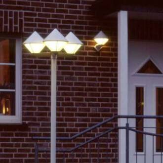 Moderne lantaarnpaal 181, wit, 3-lamps