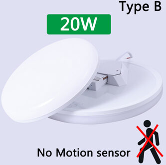 Moderne Led Plafond Verlichting Plafond Lamp Voor Woonkamer 220V Armatuur Motion Sensor Oppervlak Mount Slaapkamer Keuken Nachtlampje zonder sensor 20W / warm wit
