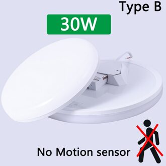 Moderne Led Plafond Verlichting Plafond Lamp Voor Woonkamer 220V Armatuur Motion Sensor Oppervlak Mount Slaapkamer Keuken Nachtlampje zonder sensor 30W / Cold wit
