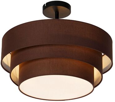 Moderne plafondlamp bruin 45 cm 3-lichts - Drum Trio