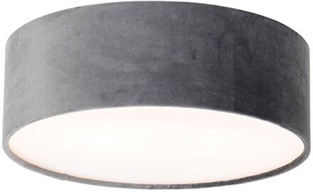 Moderne plafondlamp grijs 30 cm met gouden binnenkant - Drum