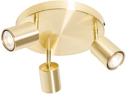 Moderne plafondlamp messing verstelbaar rond 3-lichts - Java Goud