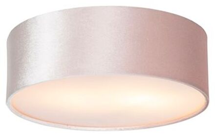 Moderne plafondlamp roze 30 cm met gouden binnenkant - Drum