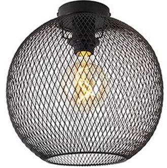 Moderne plafondlamp zwart 30 cm - Mesh Ball