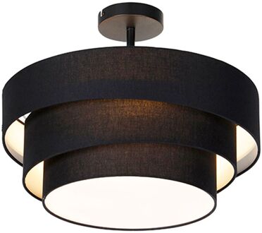 Moderne plafondlamp zwart 45 cm 3-lichts - Drum Trio