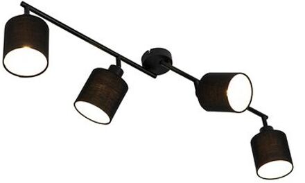 Moderne plafondlamp zwart 89,5 cm 4-lichts verstelbaar - Hetta