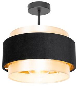 Moderne plafondlamp zwart met goud - Elif