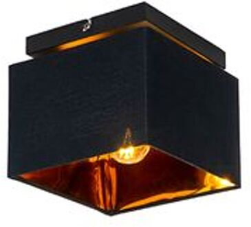 Moderne plafondlamp zwart met goud - VT