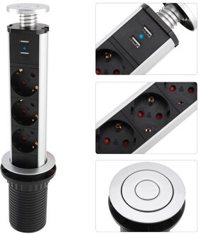 Moderne Pop Up Socket Elektrische Treksterkte Stopcontact Plug Werkblad Bureau Thuis Pull Usb Pop Up Socket Met Led Indicator