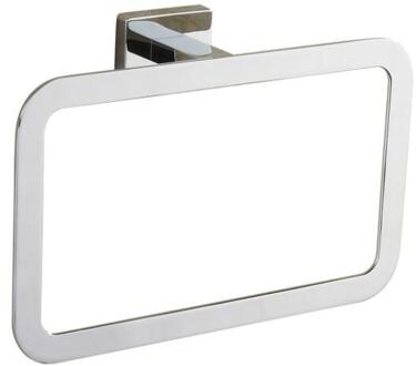 Moderne Pure Gold Handdoek Ringen Houder Rvs Vierkante Muur Gemonteerde Handdoek Haak Badkamer Accessoires Woondecoratie chroom