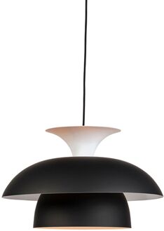 Moderne ronde hanglamp zwart met wit 3-laags - Titus