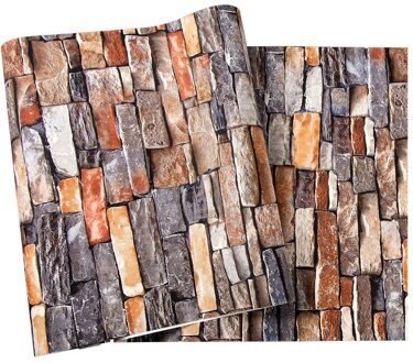 Moderne Steen Pvc Behang Baksteen Behang Roll Voor Woonkamer Tv Achtergrond Home Decor Muurstickers Pvc Decals geel