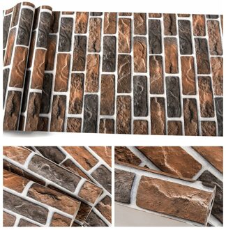 Moderne Steen Pvc Behang Baksteen Behang Roll Voor Woonkamer Tv Achtergrond Home Decor Muurstickers Pvc Decals Kaki