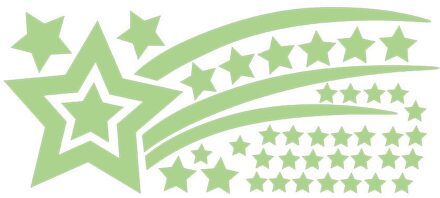 Moderne Stijl Tl Stars Art Mural Muursticker Home Diy Decor Lichtgevende Muurstickers Voor Kinderkamer Woonkamer Decal @ 40 groen