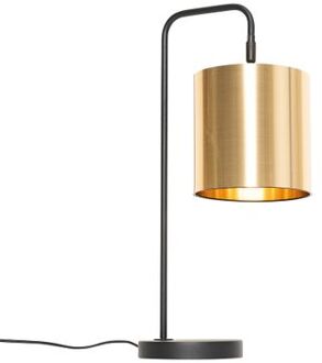 Moderne tafellamp zwart met goud - Lofty