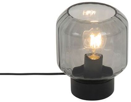 Moderne tafellamp zwart met smoke glas - Stiklo