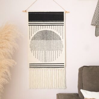 Moderne Tapestry Hand Geweven Nordic Stijl Ins Katoenen Draad Geweven Kleurendruk Hand Geknoopt Kwastje Wanddecoratie Home Decor 2
