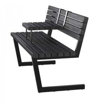 Moderne Terrasbank Horeca Met Hangtafel Relax - 150 CM - Zwart Black