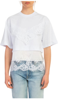 Moderne Twist T-Shirt Msgm , White , Dames - S