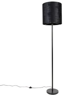 Moderne vloerlamp zwart kap zwart 40 cm - Simplo