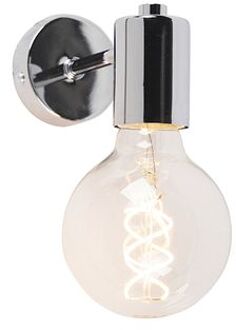 Moderne wandlamp chroom - Facil Zilver