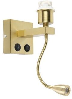 Moderne wandlamp messing met flexarm - Brescia Combi Goud