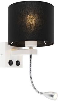 Moderne wandlamp wit met zwarte kap - Brescia