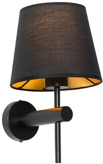 Moderne wandlamp zwart - Pluk