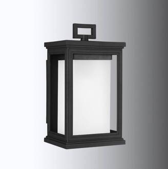 Moderne wandlantaarn Roscoe voor buiten zwart, wit opaal