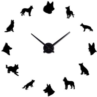 Moderne Woninginrichting Woonkamer Stickers Spiegel Acryl Materiaal Wandklok Moderne Stijl Muur Quartz Klokken zwart / 47duim