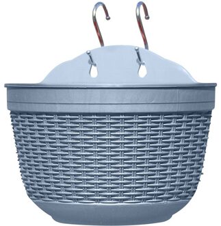 Moderne Zelf Gieter Tuin Bloem Mand Tuin Decoratie Outdoor Muur Opknoping Bloempot Pvc Plant Pot Houder Jardín Blauw