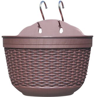 Moderne Zelf Gieter Tuin Bloem Mand Tuin Decoratie Outdoor Muur Opknoping Bloempot Pvc Plant Pot Houder Jardín Bruin