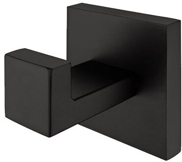 Moderne Zwarte Vierkante Badkamer Hardware Set wall mount handdoekenrek haak papier houder voor badkamer accessoires set sturen uit Brazilië HOOK