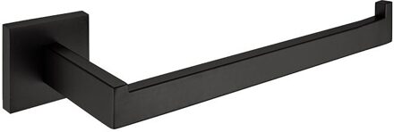 Moderne Zwarte Vierkante Badkamer Hardware Set wall mount handdoekenrek haak papier houder voor badkamer accessoires set sturen uit Brazilië TOWEL RING