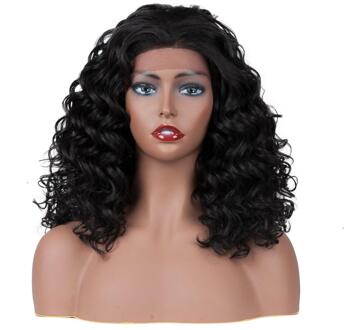 Modetrends Krullend Synthetische Haarkant Hoge Dichtheid Haar Pruiken Voor Vrouwen #2