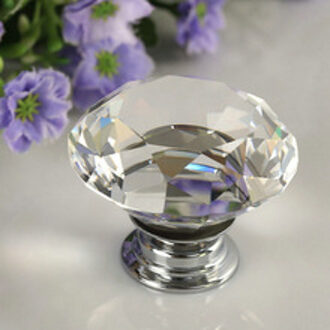 Modieuze 40Mm Clear Diamond Vorm Zinklegering En Crystal Glass Pull Handle Kast Kast Lade Deur Meubels Knop
