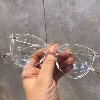 Modieuze Bril Frame Voor Vrouwen Vintage Blauw Licht Computer Mannen Spektakel Ronde Optische Eyewear doorzichtig