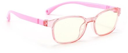 Modieuze Bril Kids Blauw Licht Anti Glare Filter Kinderen Brillen Meisje Jongen Optische Frame Blokkeren Clear Lenzen 649D roze