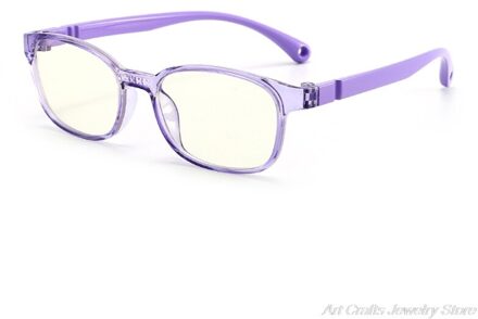 Modieuze Bril Kids Blauw Licht Anti Glare Filter Kinderen Brillen Meisje Jongen Optische Frame Blokkeren Clear Lenzen M24 21 Paars