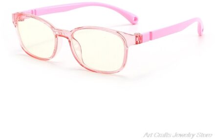 Modieuze Bril Kids Blauw Licht Anti Glare Filter Kinderen Brillen Meisje Jongen Optische Frame Blokkeren Clear Lenzen M24 21 Roze