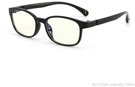 Modieuze Bril Kids Blauw Licht Anti Glare Filter Kinderen Brillen Meisje Jongen Optische Frame Blokkeren Clear Lenzen M24 21 zwart
