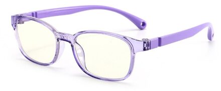 Modieuze Bril Kids Blauw Licht Anti Glare Filter Kinderen Brillen Meisje Jongen Optische Frame Blokkeren Clear Lenzen Paars