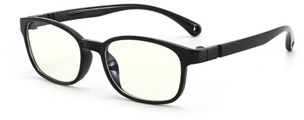 Modieuze Bril Kids Blauw Licht Anti Glare Filter Kinderen Brillen Meisje Jongen Optische Frame Blokkeren Clear Lenzen zwart