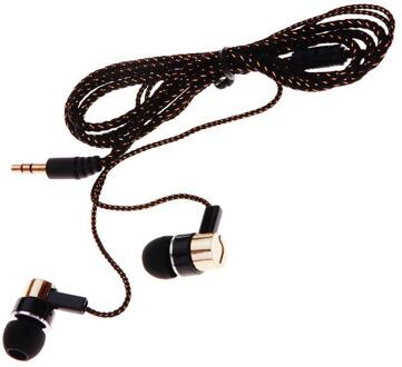 Modieuze In-Ear Stereo Oortelefoon Gevlochten Draad Headset Sport Oortelefoon Voor Running Muziek Telefoon Pc Oortelefoon Goud