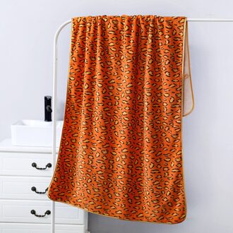 Modieuze Luipaard Print Coral Fleece Badhanddoek Strandlaken Zacht En Absorberend 70*140Cm Badkamer Handdoek 04