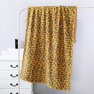 Modieuze Luipaard Print Coral Fleece Badhanddoek Strandlaken Zacht En Absorberend 70*140Cm Badkamer Handdoek 05